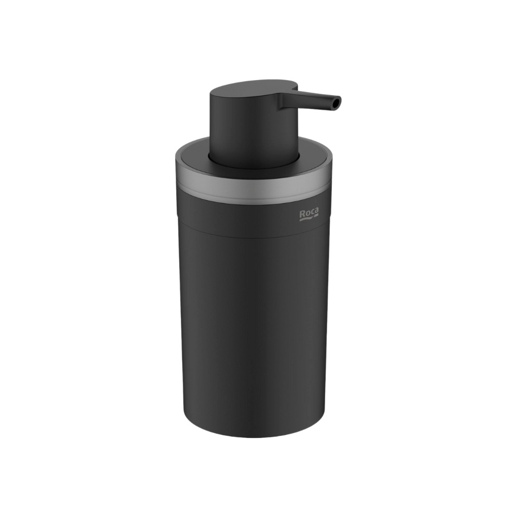 Cut out image of the Roca Victoria Matt Black Freestanding Soap Dispenser